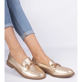 Mocasines de mujeres doradas con decoración dorada dorado 4