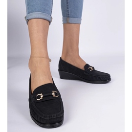 Mocasines cuña mujer negros 1