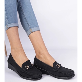 Mocasines cuña mujer negros 3