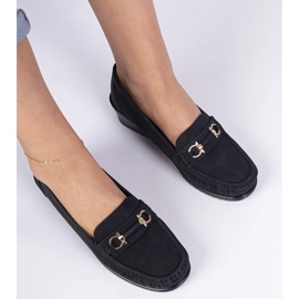 Mocasines cuña mujer negros 5