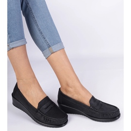 Mocasines cuña mujer negros 3