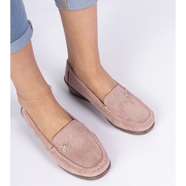 Mocasines de mujer rosa en una cuña de Ecozamsz rosado 2 Mocasines de mujer rosa en una cuña de Ecozamsz rosado 2
