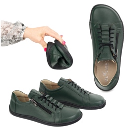 Olivier Zapatos minimalistas descalzos de cuero 1242 verde 7