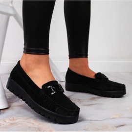 Mocasines negros en la plataforma Filippo W PAW314A 4