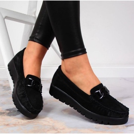 Mocasines negros en la plataforma Filippo W PAW314A 6
