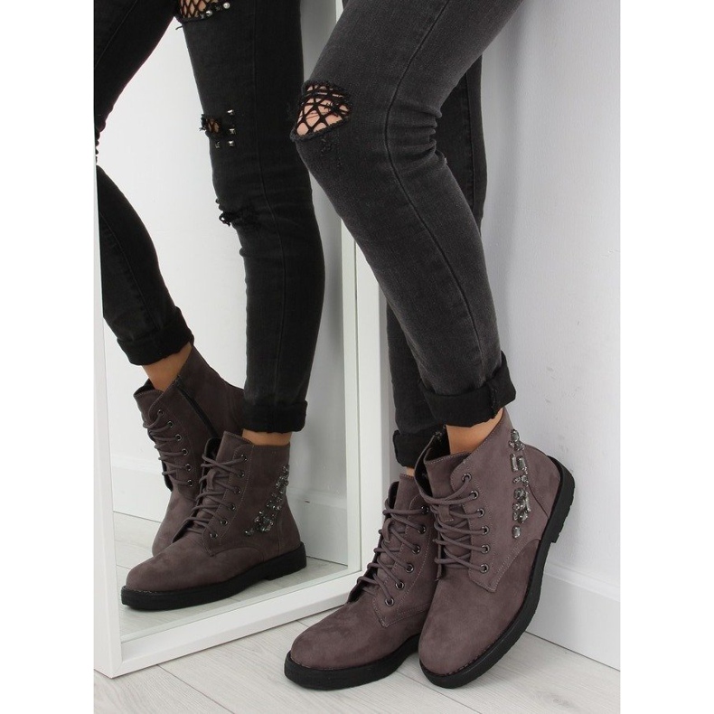 Gris Botas con cordones HQ901 gris 1 Gris Botas con cordones HQ901 gris 1