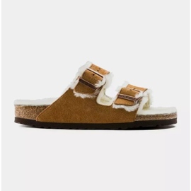 Chanclas Birkenstock Arizona Shearling Mink W 1001135 marrón 15