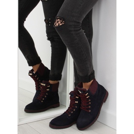 Botas con cordones, azul marino 4