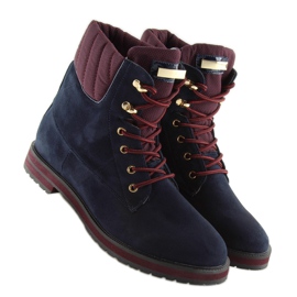 Botas con cordones, azul marino 5