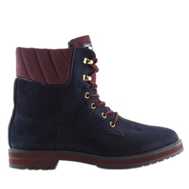 Botas con cordones, azul marino 1