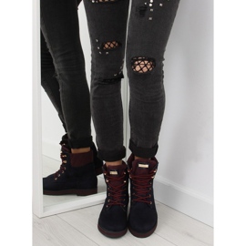 Botas con cordones, azul marino 3