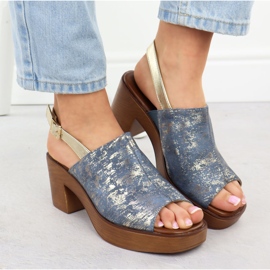 Sandalias de mujeres en el pilar, M. Daszyński M. Daszyński MR23126-7 azul 5