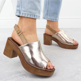 Sandalias de mujeres en el Post de Oro M. Daszyński MR23126-7 dorado 5