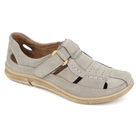 KOMODO Zapatos de cuero para hombres para velcro 937 gris 2