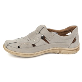 KOMODO Zapatos de cuero para hombres para velcro 937 gris 1