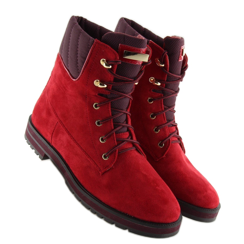 Botas con cordones rojo 1539 Rojo 1