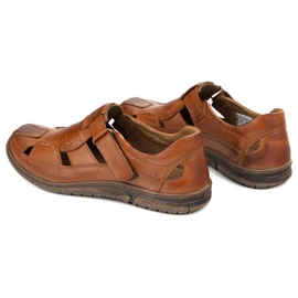 KOMODO Zapatos de cuero de velcro 937 marrón 5