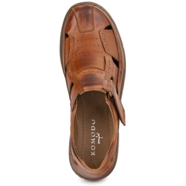 KOMODO Zapatos de cuero de velcro 937 marrón 6