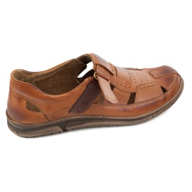 KOMODO Zapatos de cuero de velcro 937 marrón 8