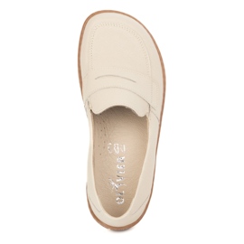 Olivier Barefoot elegante mocasines de cuero minimalista de mujeres 1280 beige 9