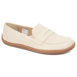 Olivier Barefoot elegante mocasines de cuero minimalista de mujeres 1280 beige 4