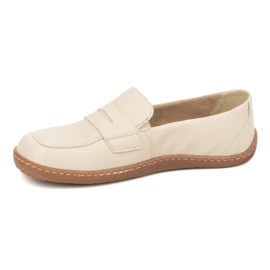 Olivier Barefoot elegante mocasines de cuero minimalista de mujeres 1280 beige 5