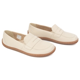 Olivier Barefoot elegante mocasines de cuero minimalista de mujeres 1280 beige 6