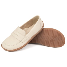Olivier Barefoot elegante mocasines de cuero minimalista de mujeres 1280 beige 7