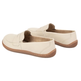 Olivier Barefoot elegante mocasines de cuero minimalista de mujeres 1280 beige 8