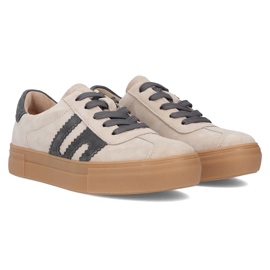 Zapatillas de deporte de cuero Filippo DP6798/25 beige con gris 4