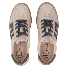 Zapatillas de deporte de cuero Filippo DP6798/25 beige con gris 3
