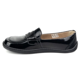 Olivier Barefoot elegante mocasines de cuero minimalista de mujeres 1280 Negro 1