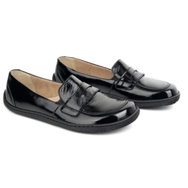 Olivier Barefoot elegante mocasines de cuero minimalista de mujeres 1280 Negro 2