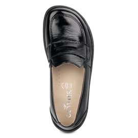 Olivier Barefoot elegante mocasines de cuero minimalista de mujeres 1280 Negro 4