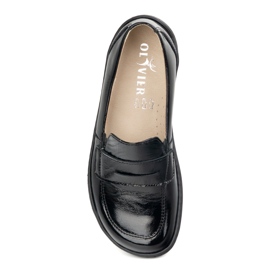 Olivier Barefoot elegante mocasines de cuero minimalista de mujeres 1280 Negro 5