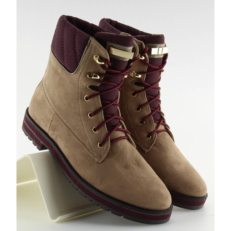 Botas con cordones beige 1539 Caqui 1 Botas con cordones beige 1539 Caqui 1