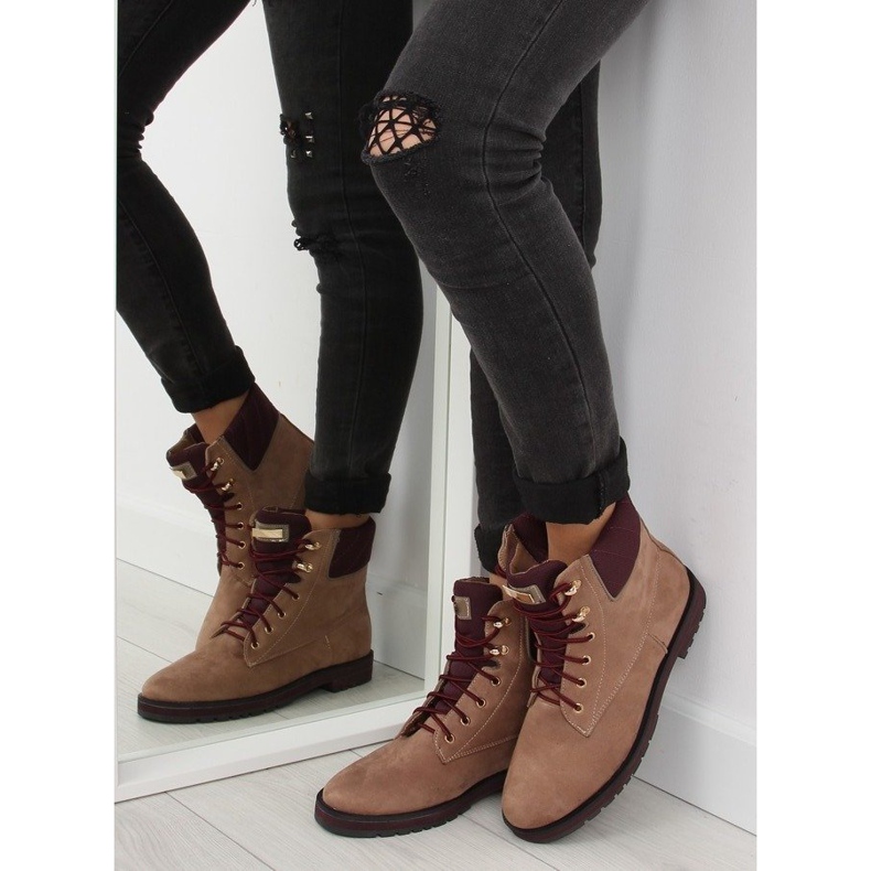 Botas con cordones beige 1539 Caqui 2 Botas con cordones beige 1539 Caqui 2