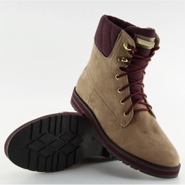 Botas con cordones beige 1539 Caqui 4