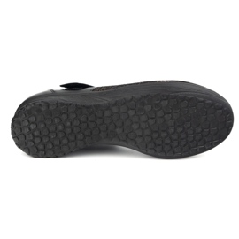 But-Bal Zapatos de velcro de cuero para mujeres con un patrón floral 696bb negro 5