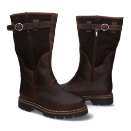Pollonus Botas tácticas duraderas-myśliwskie cuero baribal pollono marrón 6-0104-003 loco 8