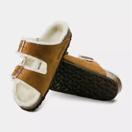 Chanclas Birkenstock Arizona Shearling Mink W 1001135 marrón 19