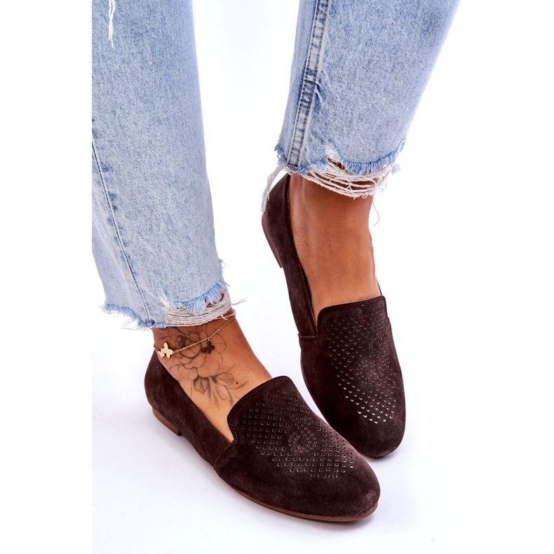 S.Barski Mocasines Cómodos Ante Marrón Giovana 4