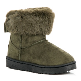 Bella Paris Botas de nieve con lazo verde 2