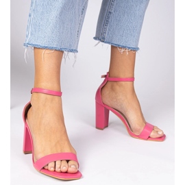 Sandalias de tacón rosa rosado 5