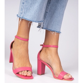 Sandalias de tacón rosa rosado 6