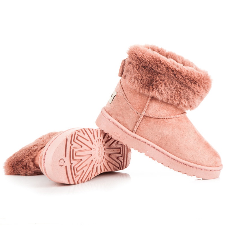 Bella Paris Botas de nieve con lazo rosado 1