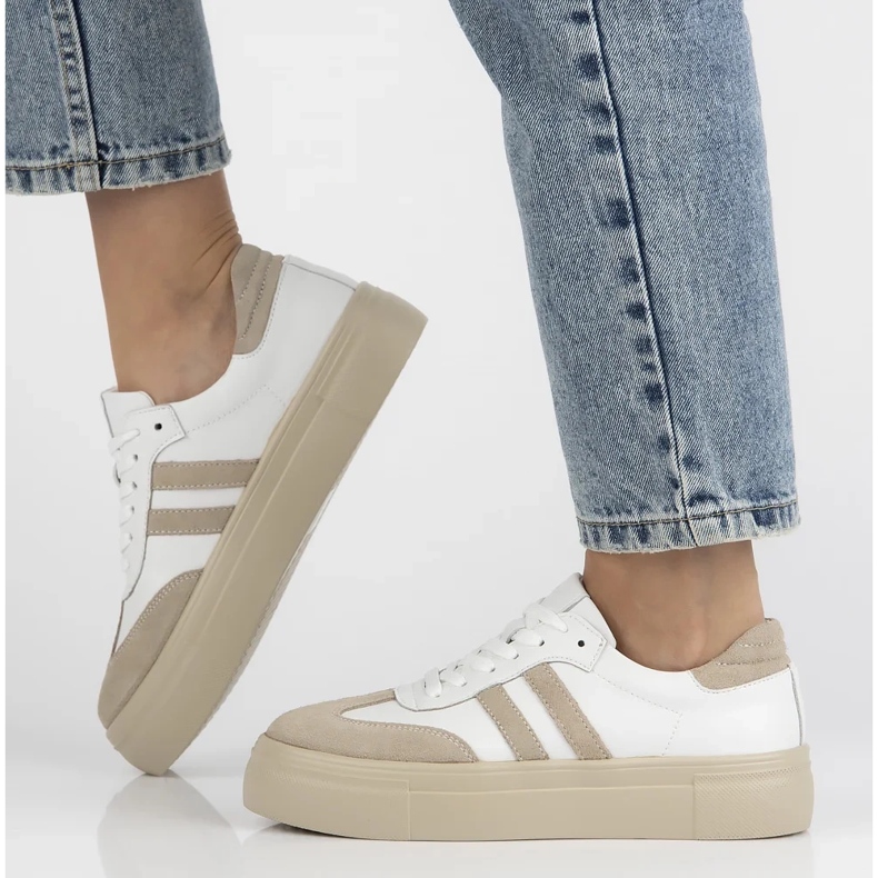 Filippo DP6841/24 zapatillas de cuero blanco 2