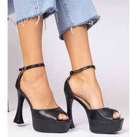 Sandalias negras de tacón alto negro 1