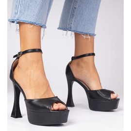 Sandalias negras de tacón alto negro 2