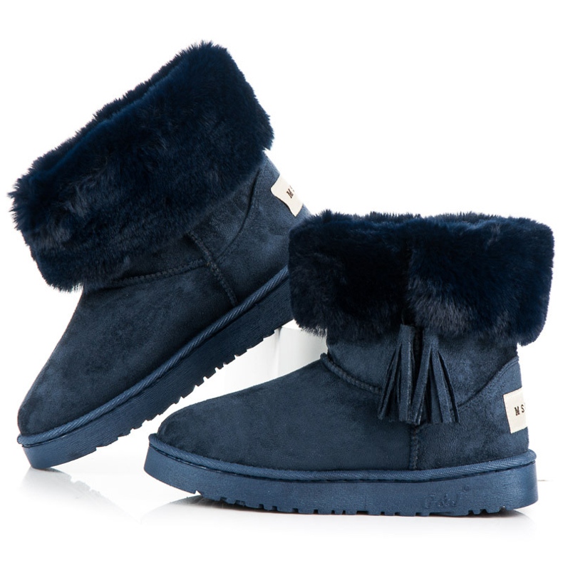 Bella Paris Mukluki con flecos azul marino 1
